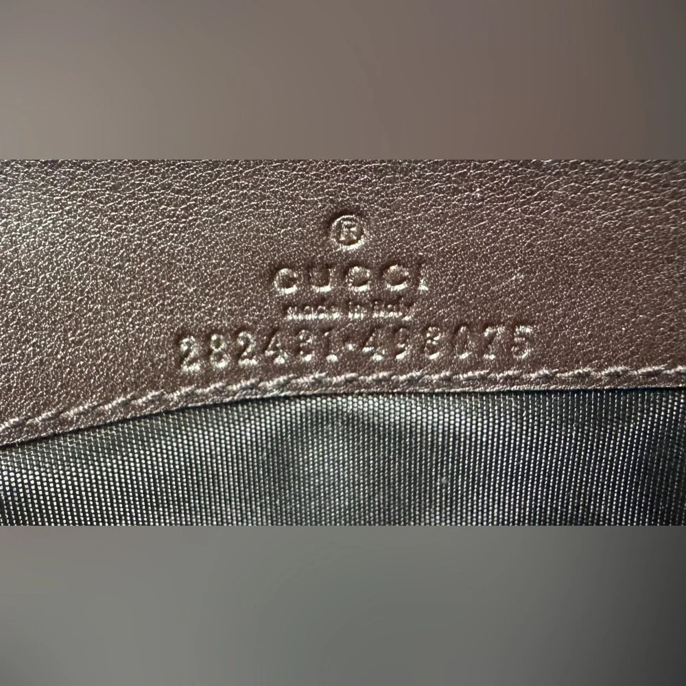 Gucci Guccissima Dark Chocolate Leather Continental Embossed GG Long Wallet - Picture 9 of 13
